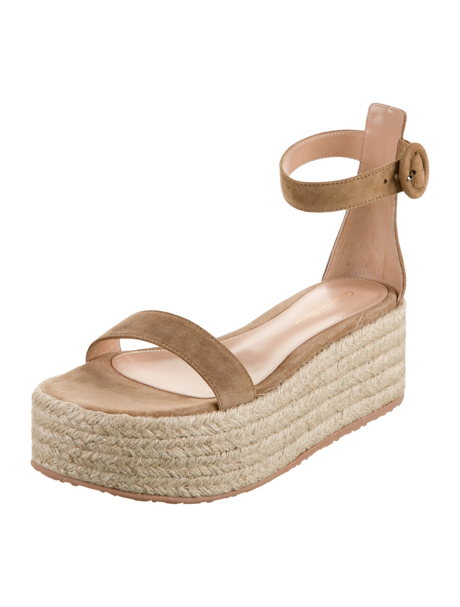 Gianvito Rossi Suede Colorblock Pattern Espadrilles