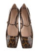 Gianvito Rossi Patent Leather Animal Print Mary Jane Flats