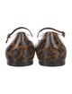 Gianvito Rossi Patent Leather Animal Print Mary Jane Flats