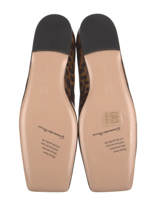 Gianvito Rossi Patent Leather Animal Print Mary Jane Flats