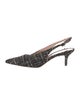 Gianvito Rossi Tweed Tweed Pattern Slingback Pumps