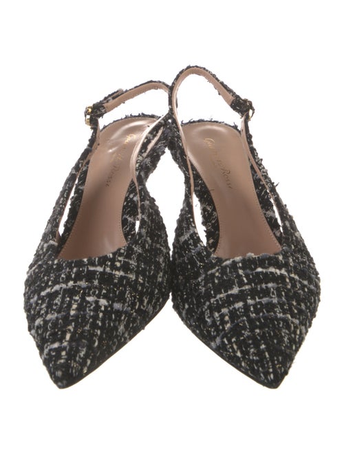 Gianvito Rossi Tweed Tweed Pattern Slingback Pumps