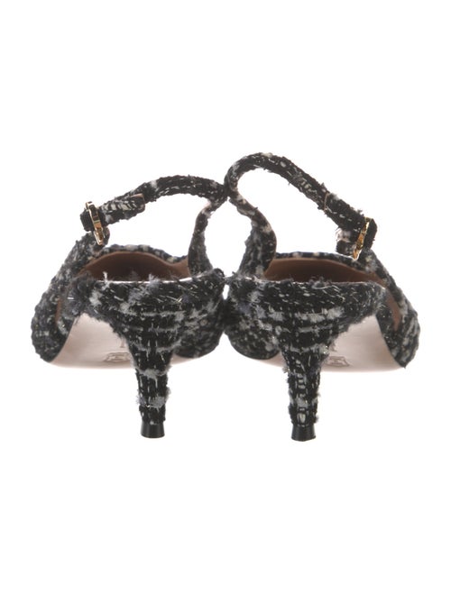 Gianvito Rossi Tweed Tweed Pattern Slingback Pumps