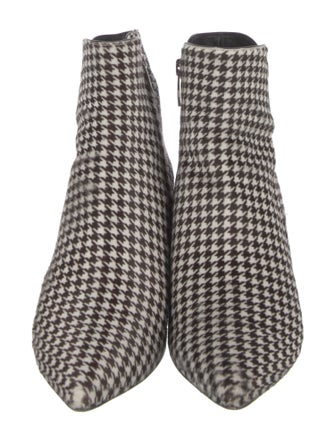 Gianvito Rossi Ponyhair Houndstooth Print Sock Boots