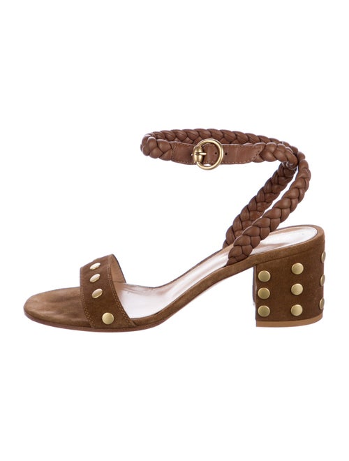 Gianvito Rossi Suede Studded Accents Sandals