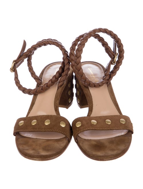 Gianvito Rossi Suede Studded Accents Sandals