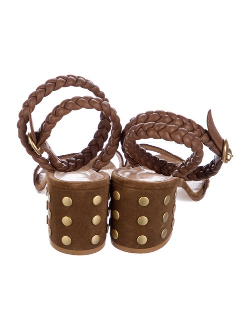 Gianvito Rossi Suede Studded Accents Sandals