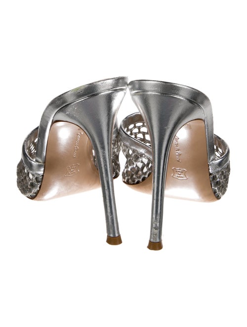 Gianvito Rossi Leather Glitter Accents Slides