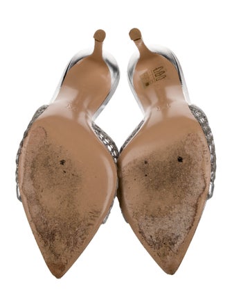 Gianvito Rossi Leather Glitter Accents Slides