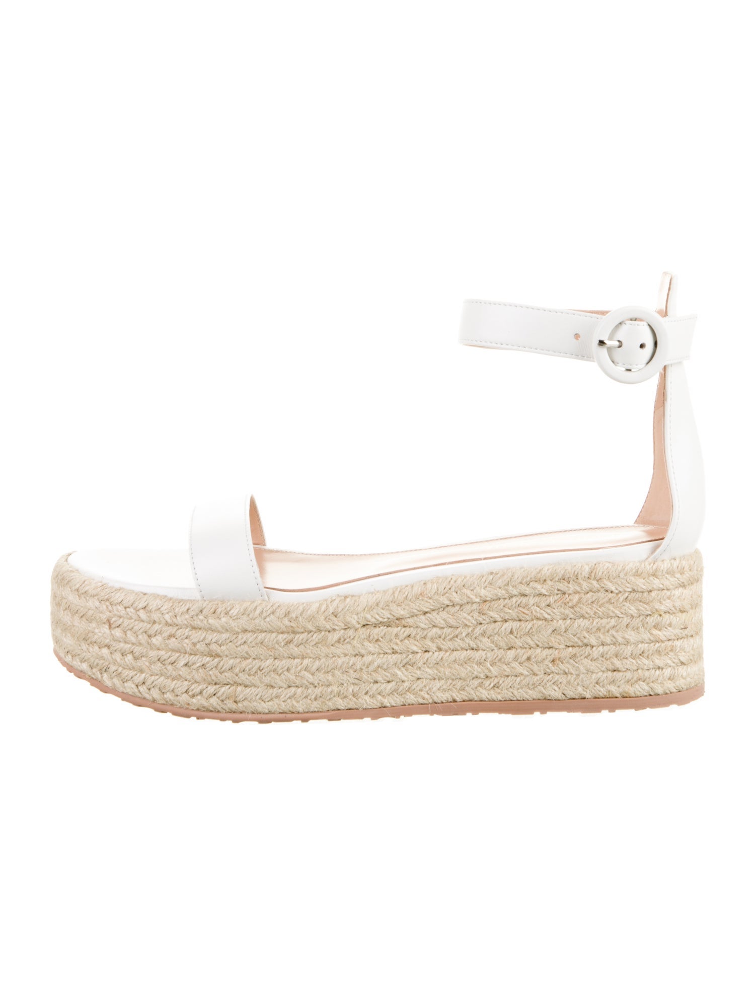 Gianvito Rossi Leather Braided Accents Espadrilles