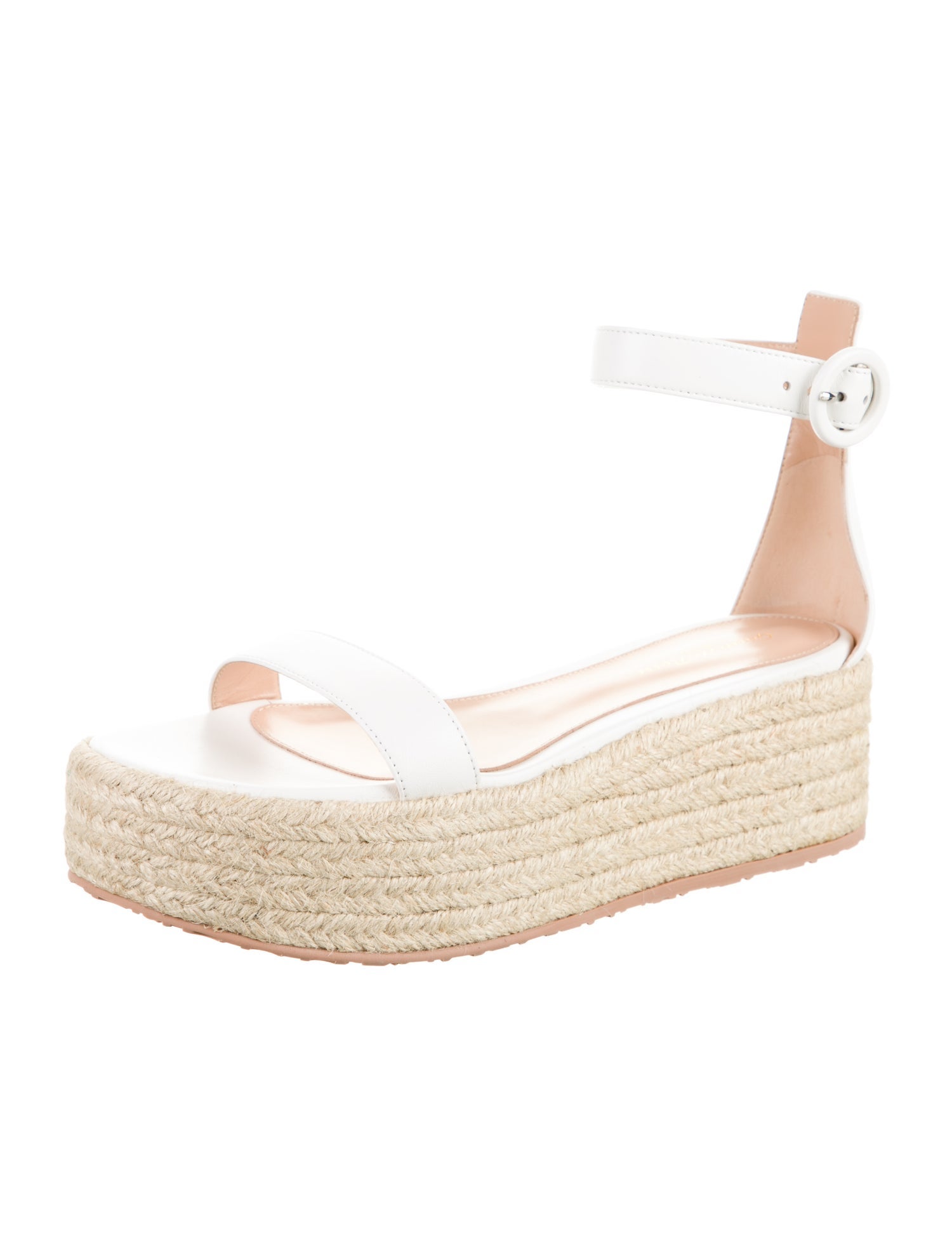 Gianvito Rossi Leather Braided Accents Espadrilles