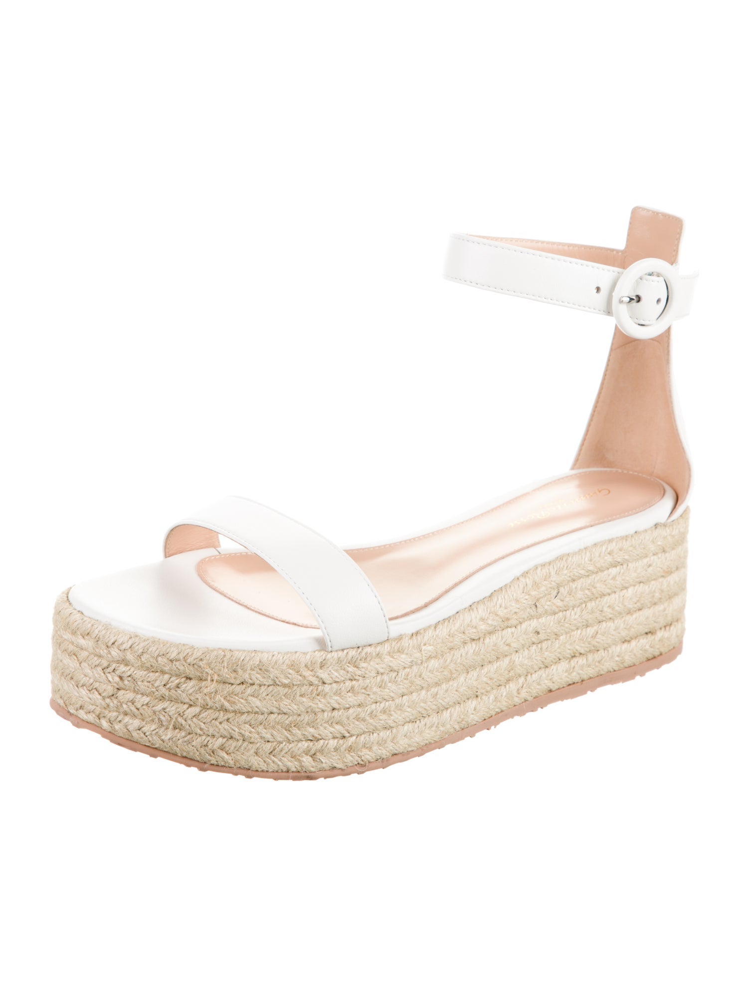 Gianvito Rossi Leather Braided Accents Espadrilles
