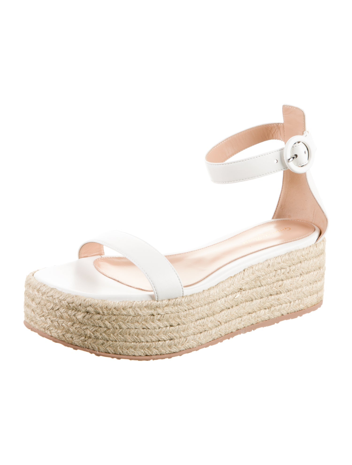 Gianvito Rossi Leather Braided Accents Espadrilles