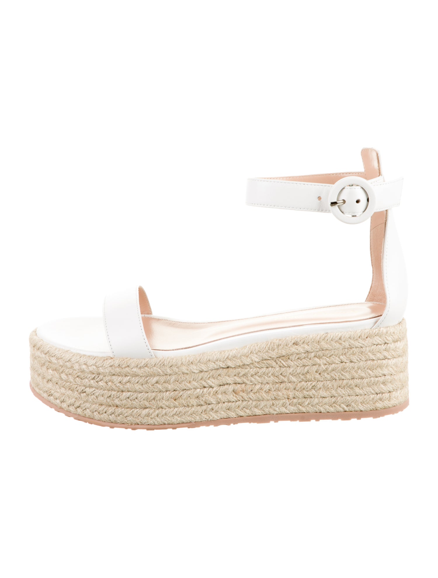 Gianvito Rossi Leather Braided Accents Espadrilles
