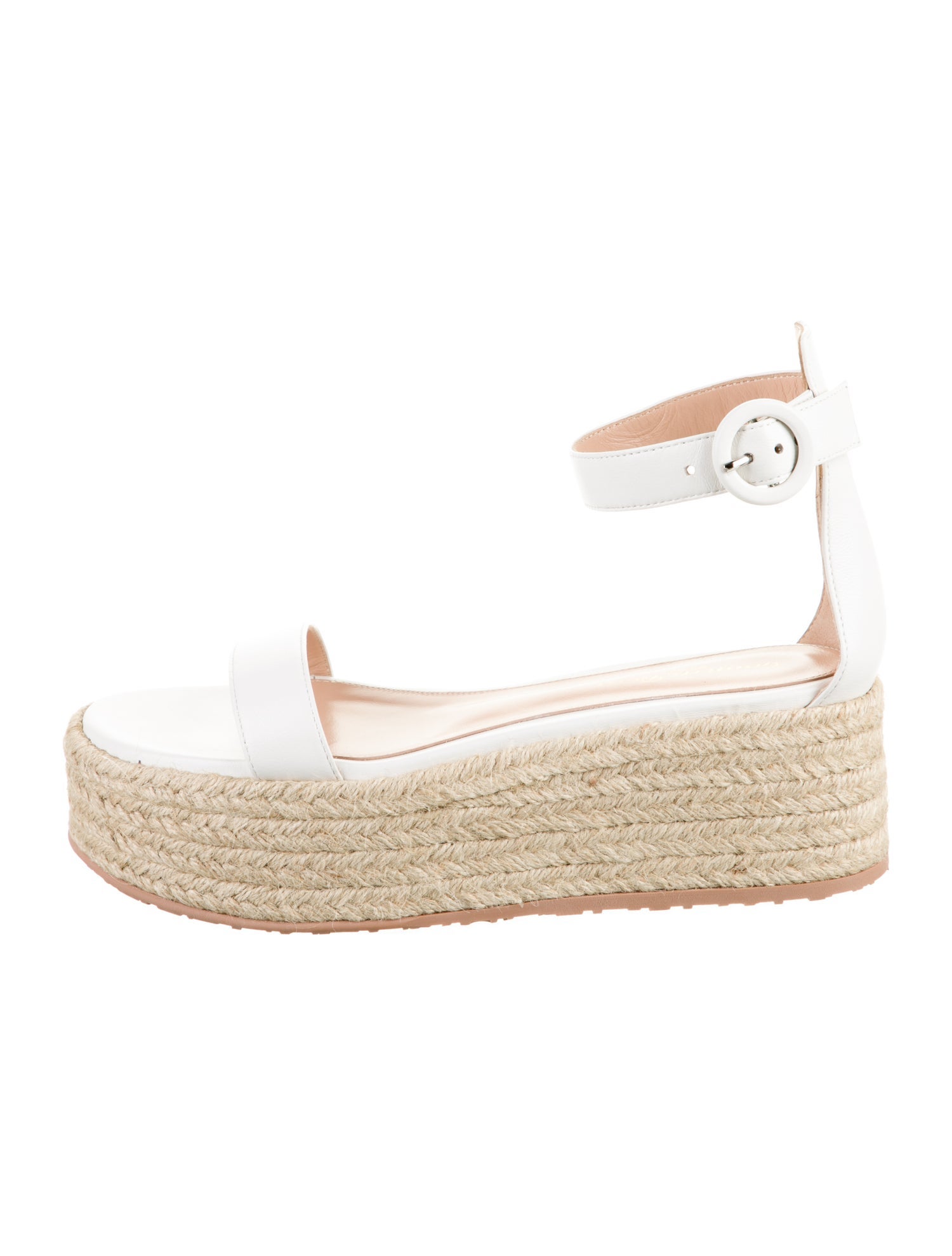 Gianvito Rossi Leather Braided Accents Espadrilles
