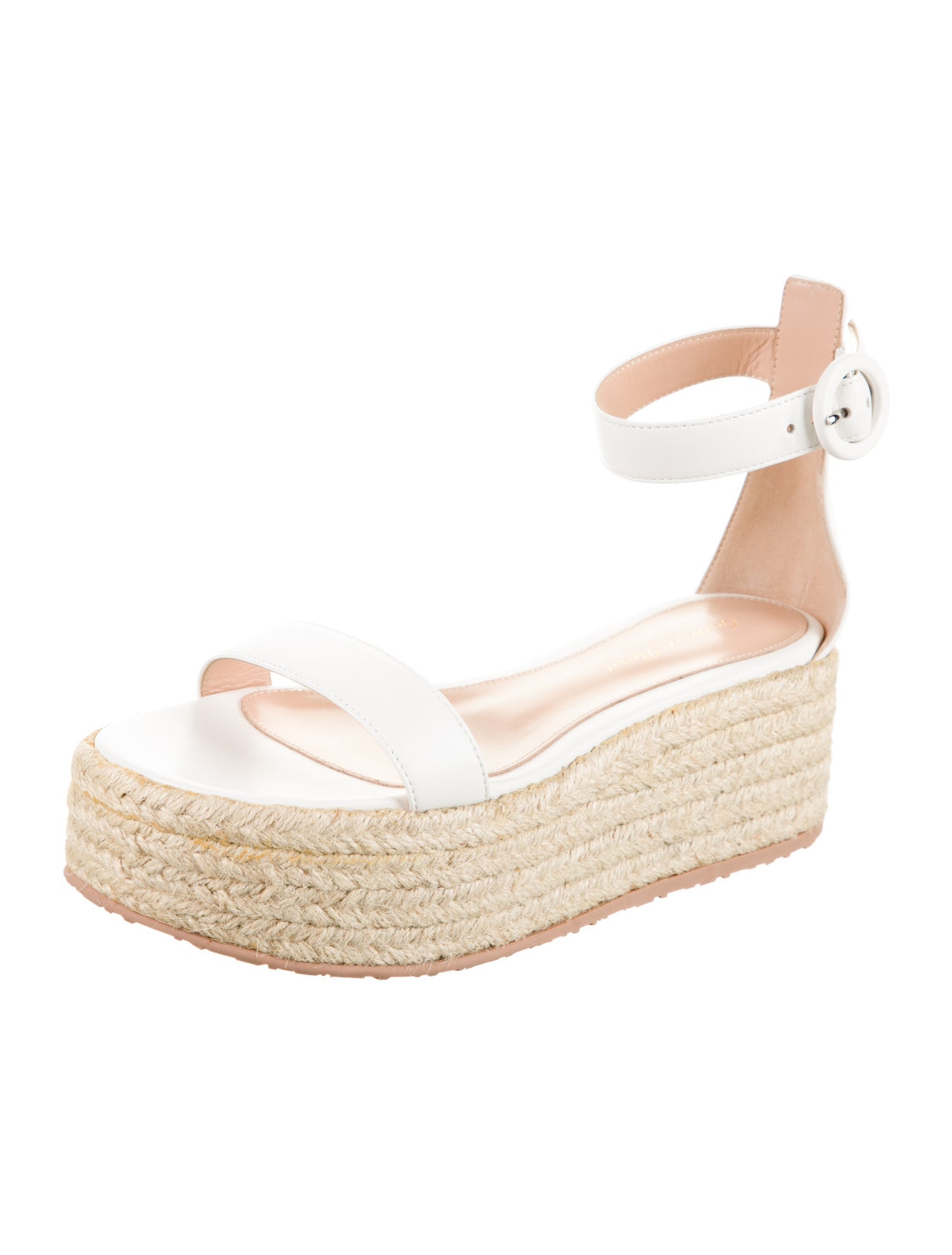 Gianvito Rossi Leather Braided Accents Espadrilles