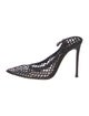 Gianvito Rossi Mesh Leather Trim Embellishment Mules