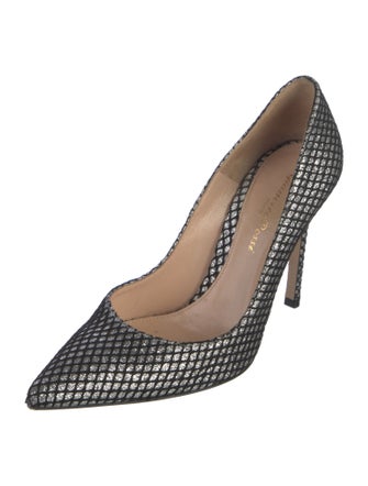 Gianvito Rossi Glitter Mesh Accents Pumps