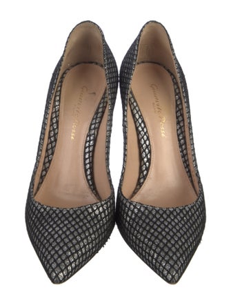 Gianvito Rossi Glitter Mesh Accents Pumps