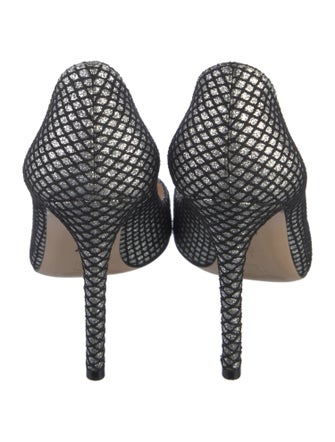 Gianvito Rossi Glitter Mesh Accents Pumps