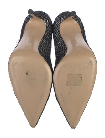 Gianvito Rossi Glitter Mesh Accents Pumps