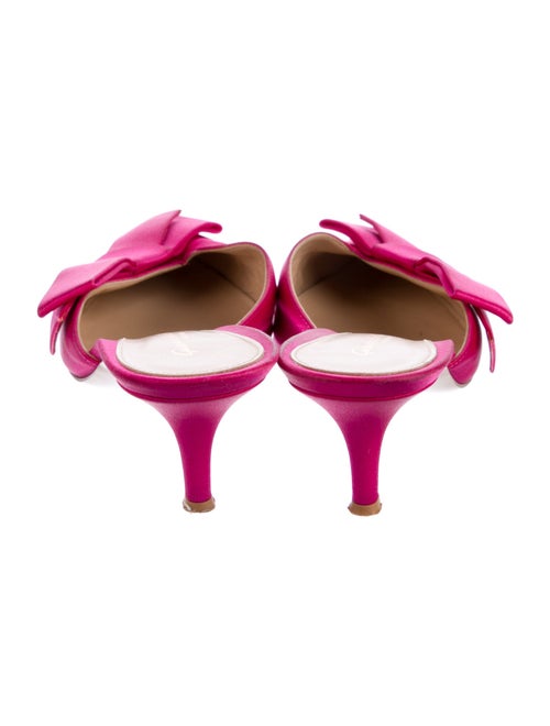 Gianvito Rossi Satin Bow Accents Mules