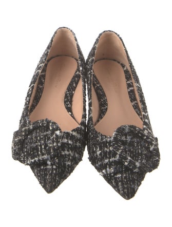 Gianvito Rossi Tweed Colorblock Pattern Flats