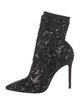 Gianvito Rossi Sequins Mesh Accents Sock Boots