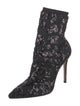 Gianvito Rossi Sequins Mesh Accents Sock Boots