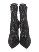 Gianvito Rossi Sequins Mesh Accents Sock Boots