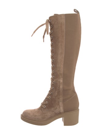 Gianvito Rossi Suede Lace-Up Boots