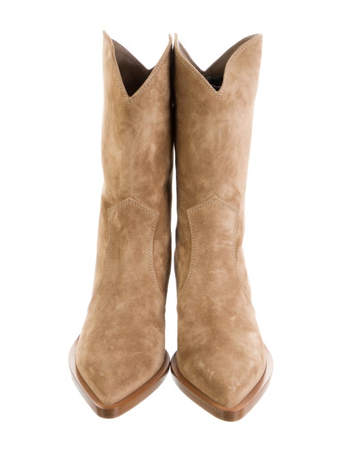 Gianvito Rossi Suede Colorblock Pattern Western Boots
