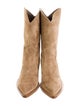 Gianvito Rossi Suede Colorblock Pattern Western Boots