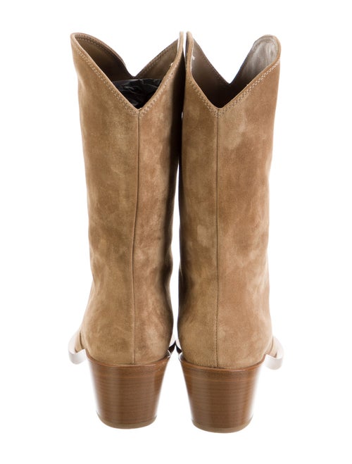 Gianvito Rossi Suede Colorblock Pattern Western Boots