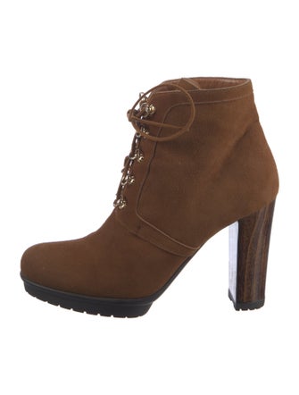 Gianvito Rossi Suede Lace-Up Boots