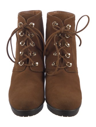 Gianvito Rossi Suede Lace-Up Boots