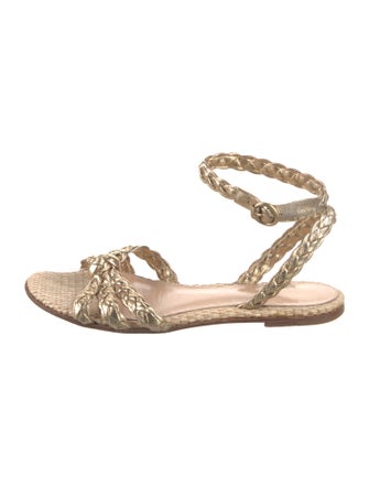 Gianvito Rossi Leather Braided Accents Espadrilles