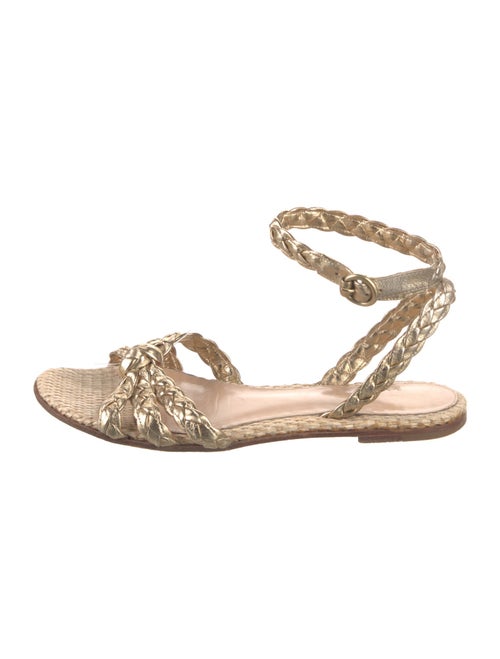 Gianvito Rossi Leather Braided Accents Espadrilles