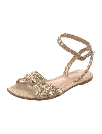 Gianvito Rossi Leather Braided Accents Espadrilles