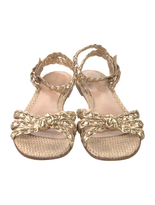 Gianvito Rossi Leather Braided Accents Espadrilles