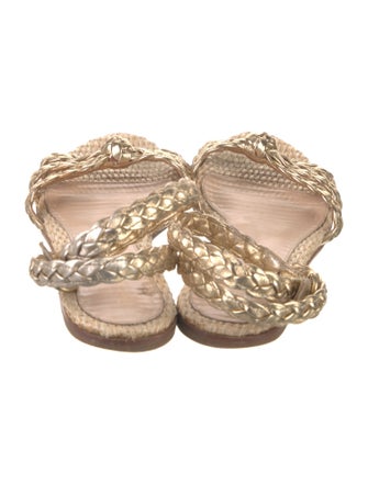 Gianvito Rossi Leather Braided Accents Espadrilles