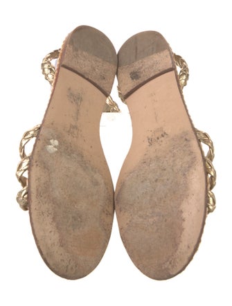 Gianvito Rossi Leather Braided Accents Espadrilles