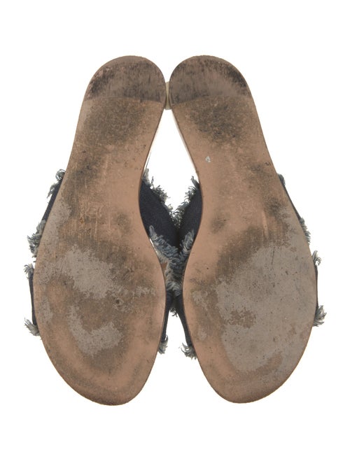 Gianvito Rossi Denim Animal Print Slides