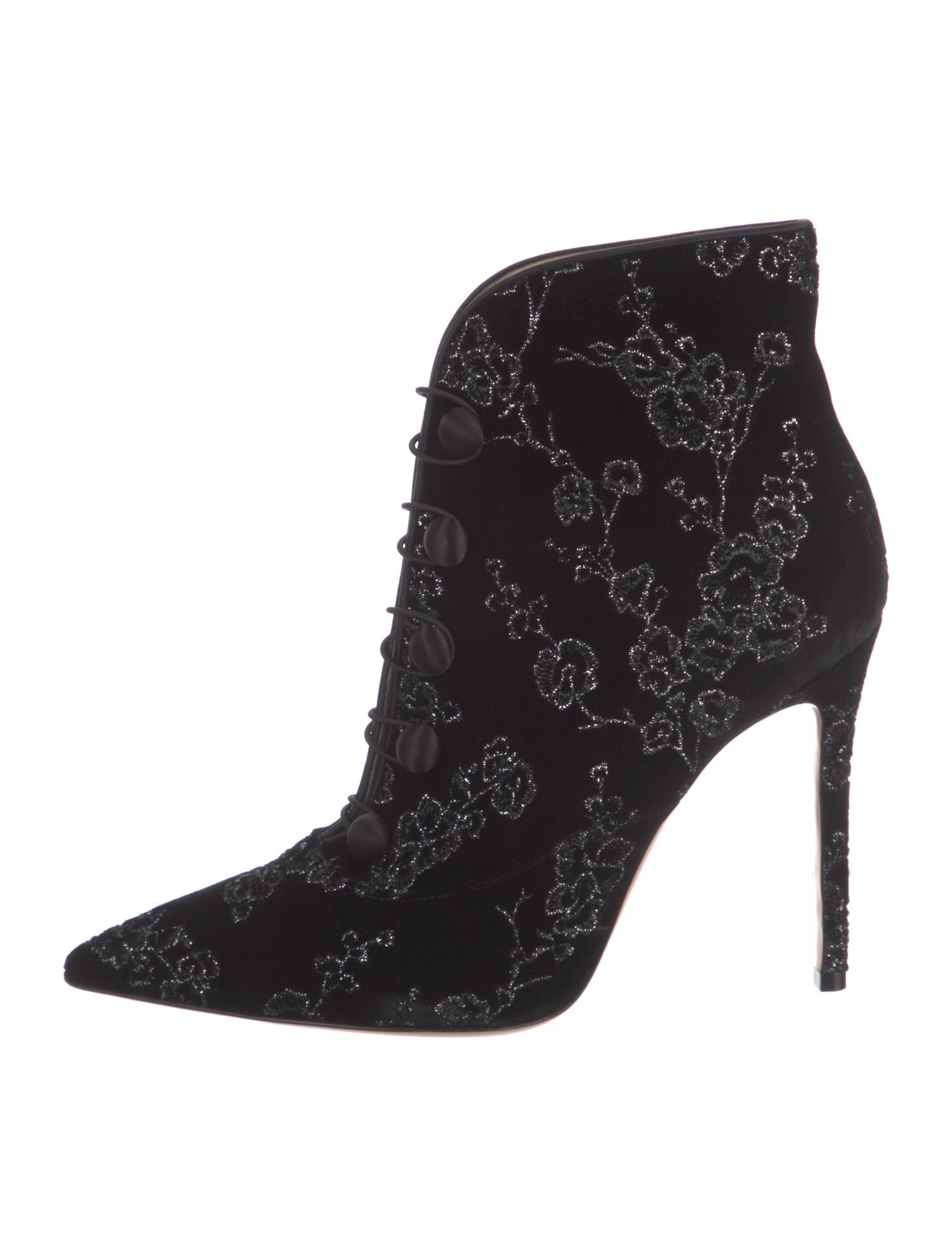 Gianvito Rossi Velvet Printed Lace-Up Boots