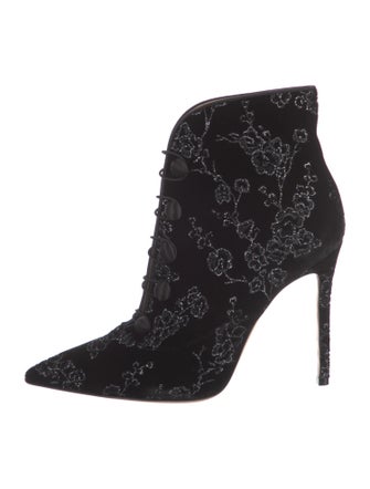 Gianvito Rossi Velvet Printed Lace-Up Boots