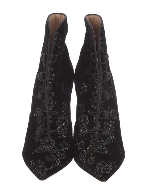 Gianvito Rossi Velvet Printed Lace-Up Boots