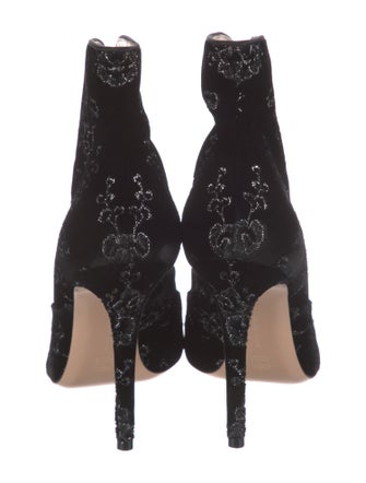 Gianvito Rossi Velvet Printed Lace-Up Boots