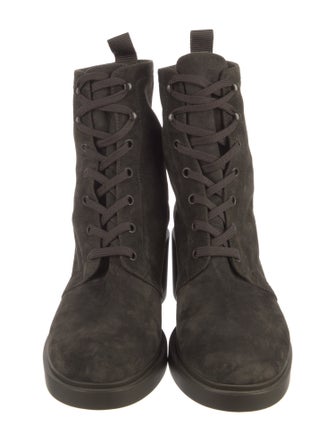 Gianvito Rossi Suede Combat Boots