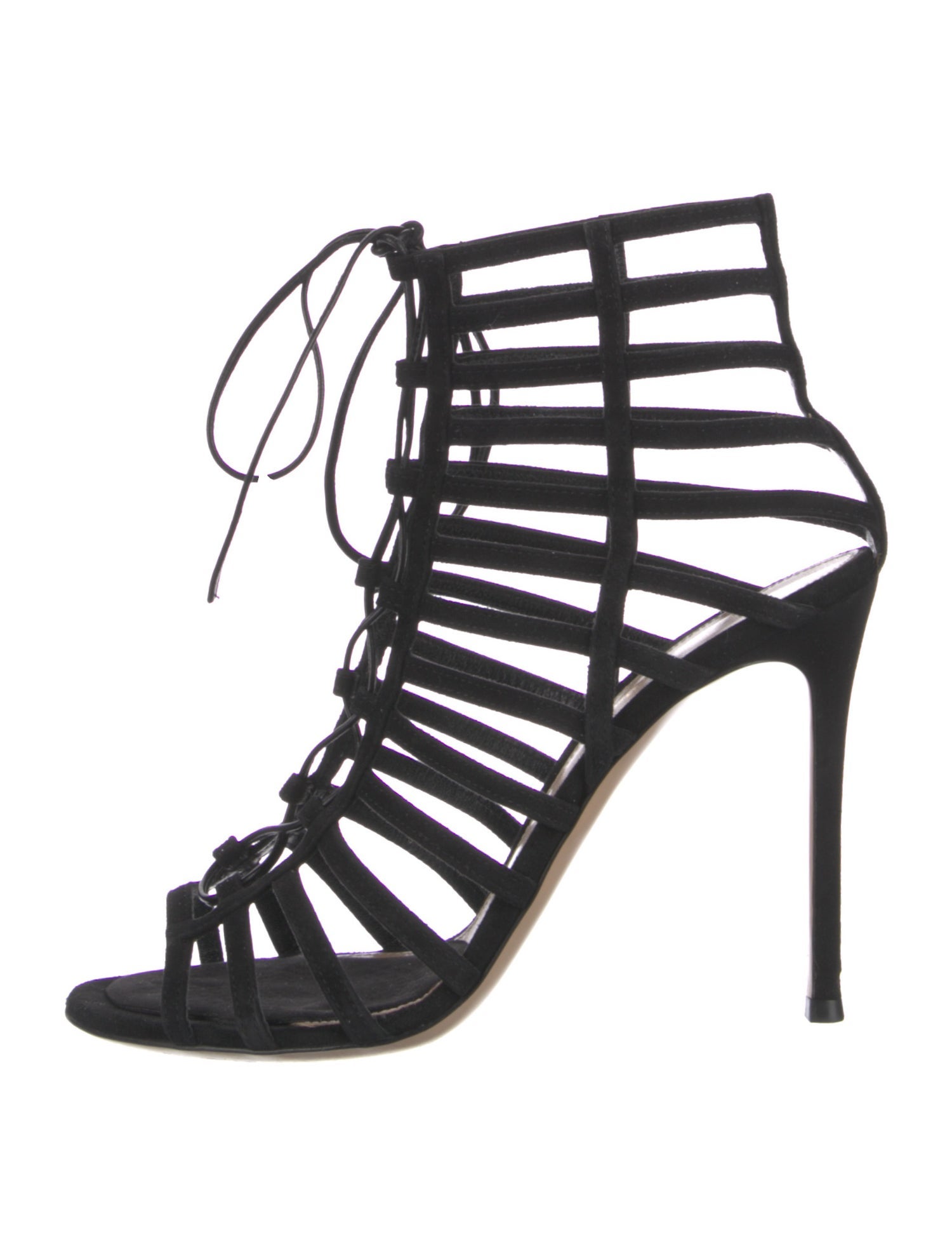Gianvito Rossi Suede Cutout Accent Gladiator Sandals