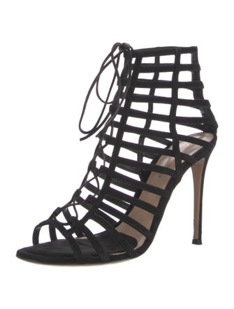 Gianvito Rossi Suede Cutout Accent Gladiator Sandals